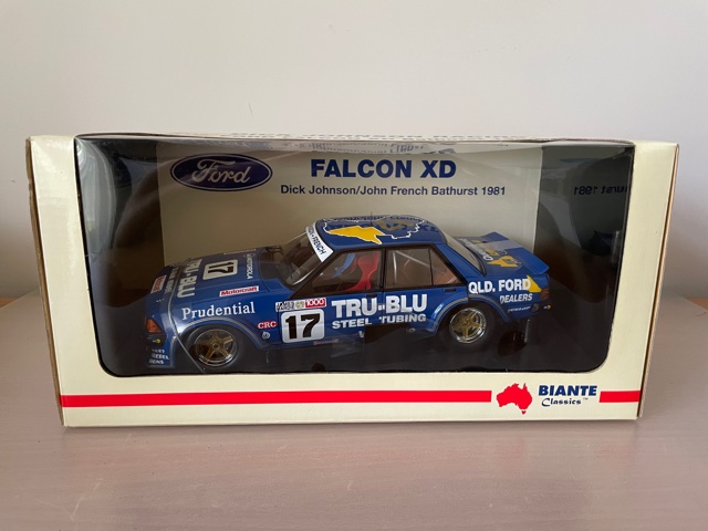 True Blue Falcon XD Dick Johnson/John French Bathurst 1981 Die Cast 1:18  Scale Biante Model Car