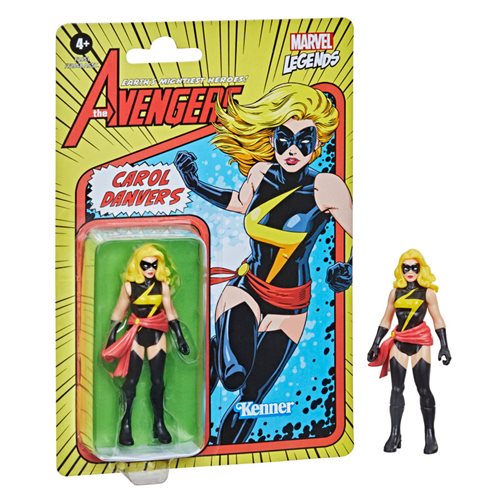 Marvel Legends Retro 375 Collection 3.75 Inch Action Figure Wave 1 Carol Danvers