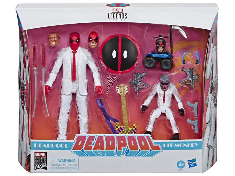 Marvel Comics 80th Anniversary Legends Series 6-Inch Action Figures Vintage Comic-Inspired Deadpool & Hit Monkey 2-Pack