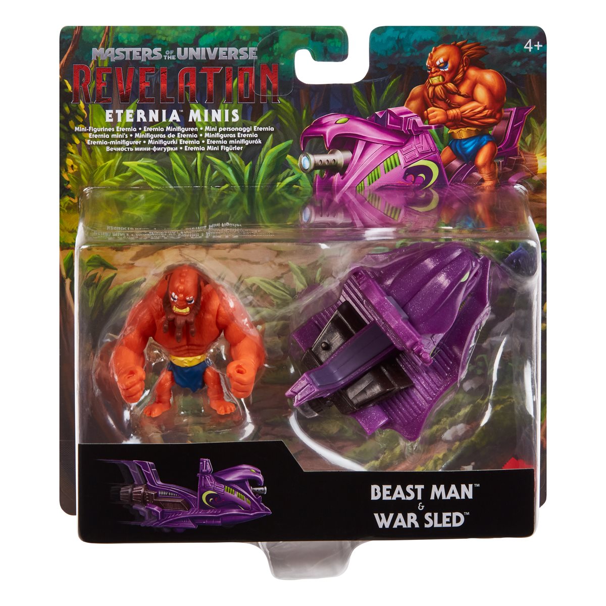Masters of the Universe Beast Man and War Sled Eternia Minis Vehicle Pack