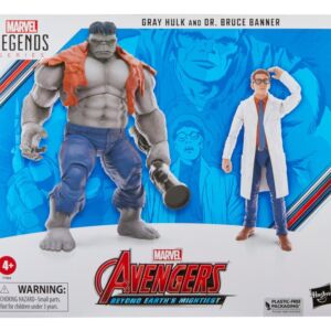 The Avengers 60th Anniversary Marvel Legends Gray Hulk and Dr. Bruce Banner Two-Pack
