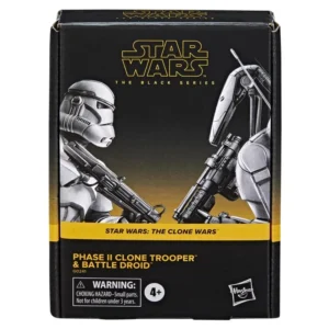 Star Wars The Black Series 6-Inch Action Figure Phase II Clone Trooper & Battle Droid Two-Pack (The Clone Wars)